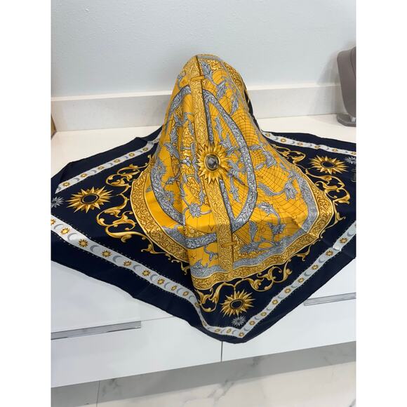 Christian Dior Silk Scarf – Celestial Sun & Moon Motif - Picture 1 of 6